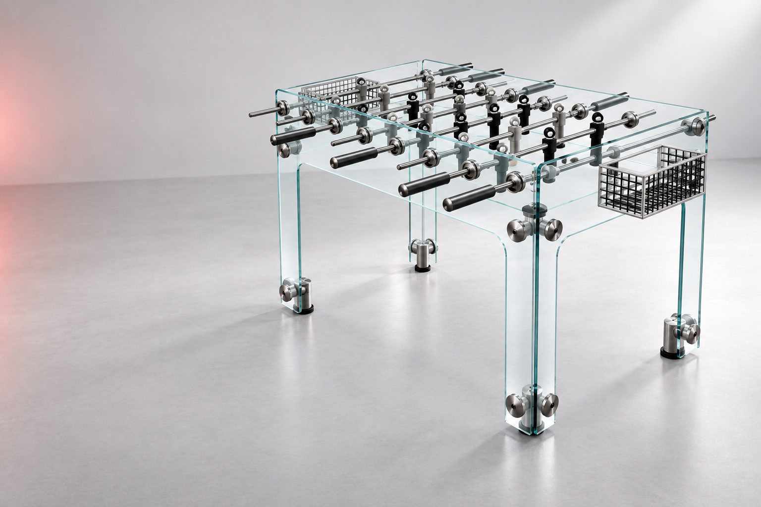Proyecto especial de cristal y acero inoxidable fabricado por Herraidea